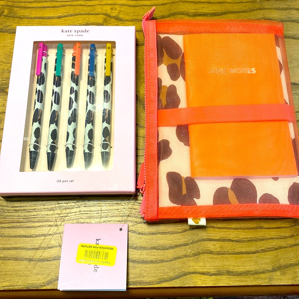 NWT Kate Spade pens and notepads/notebooks
